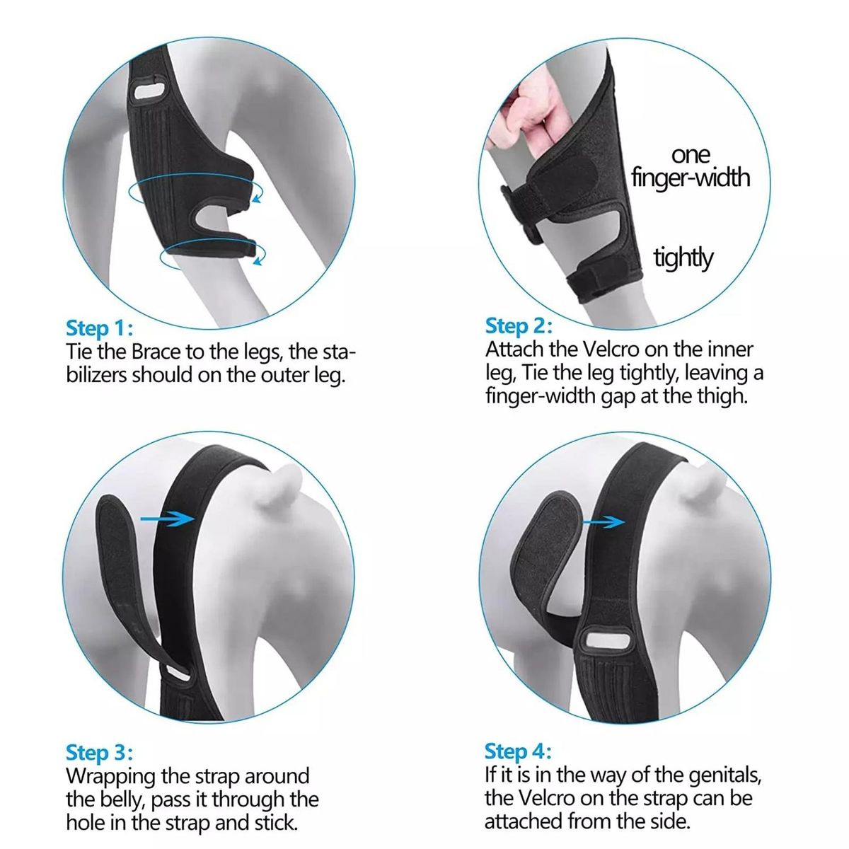Dog Leg Bandage Adjustable Pet Dog Rear Leg Black
