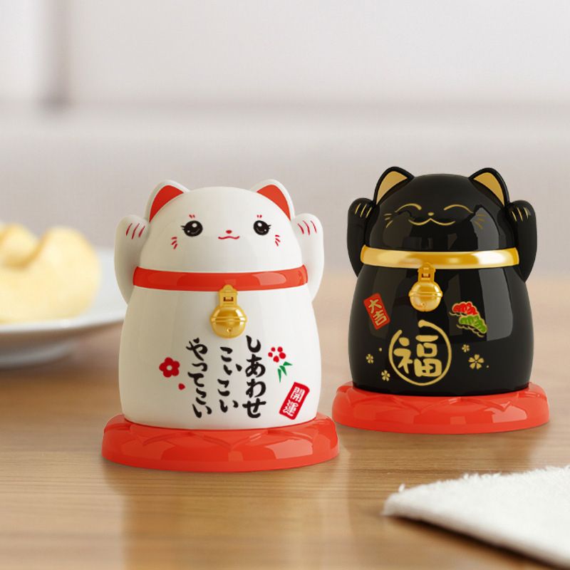 2pcs China Lucky Cat Toothpick Dispenser Box