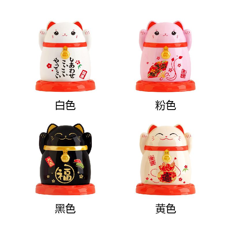 2pcs China Lucky Cat Toothpick Dispenser Box