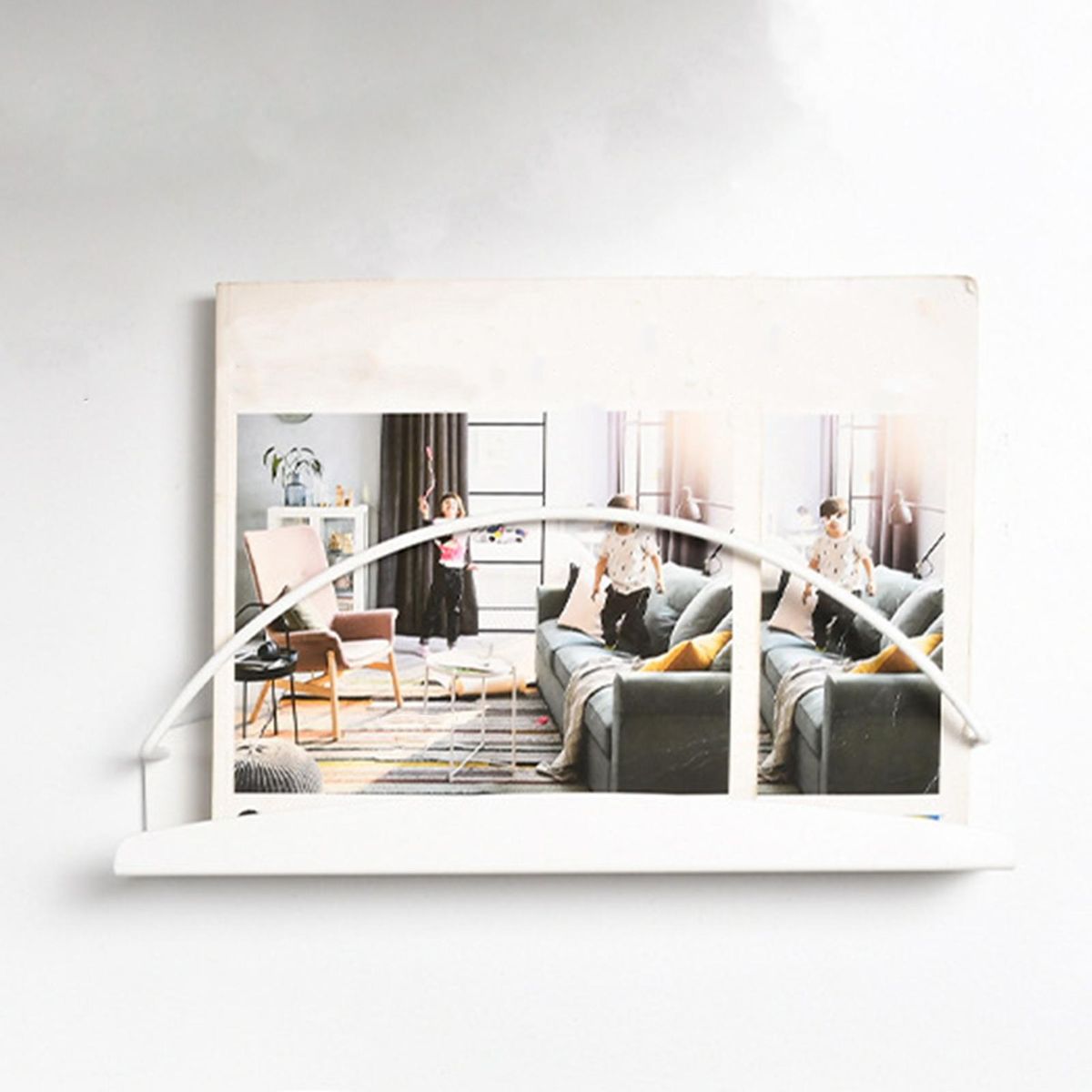 Newspaper Storage Rack Maximize Space with Magnetic Storage Shelf White