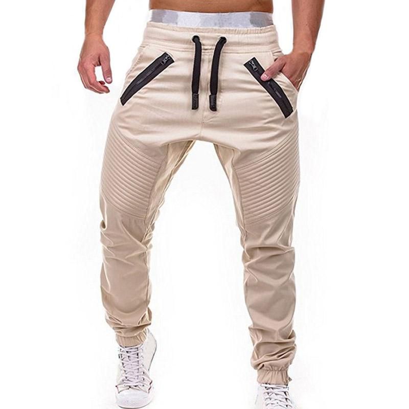 Informal tracksuit pants for men Sportswear with multiple solid pockets Slim Hip-Hop Pencil Pants Harem