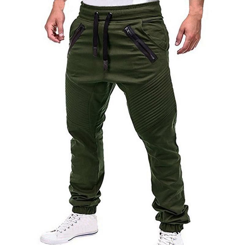 Informal tracksuit pants for men Sportswear with multiple solid pockets Slim Hip-Hop Pencil Pants Harem