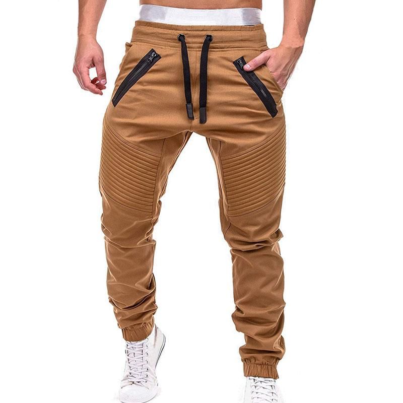 Informal tracksuit pants for men Sportswear with multiple solid pockets Slim Hip-Hop Pencil Pants Harem