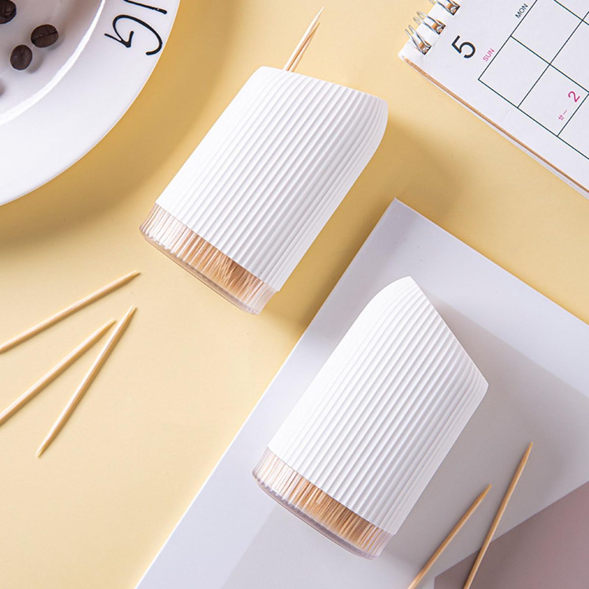 1 Set Toothpick Holder Single Hole Toothpick Dispenser White