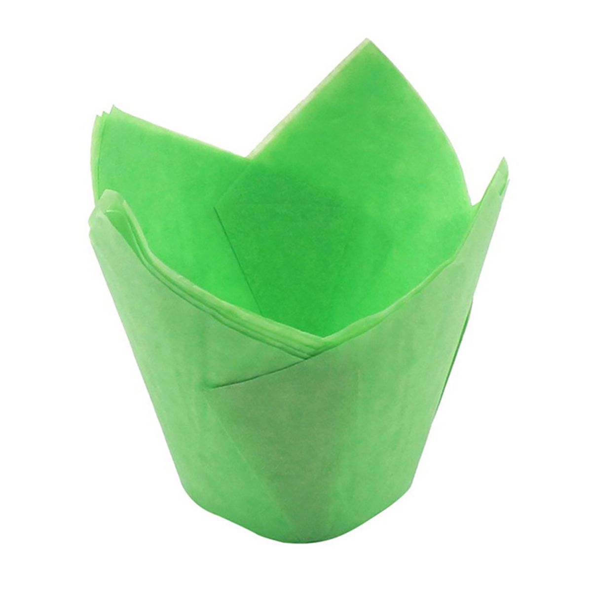 50Pcs Oil-proof Tulip Cake Cup Muffin Cupcake Liner-Green