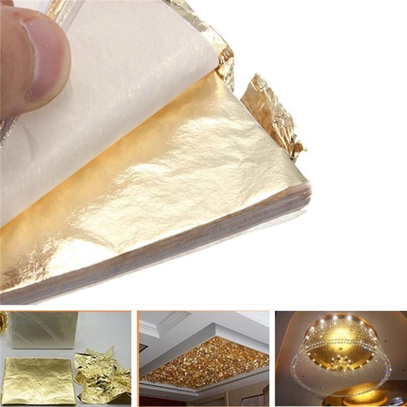 3pcs 1000 Gold Foil Gold Leaf Sheet Copper Leaf Sheet Transfer Leaf Sheet 16x16cm