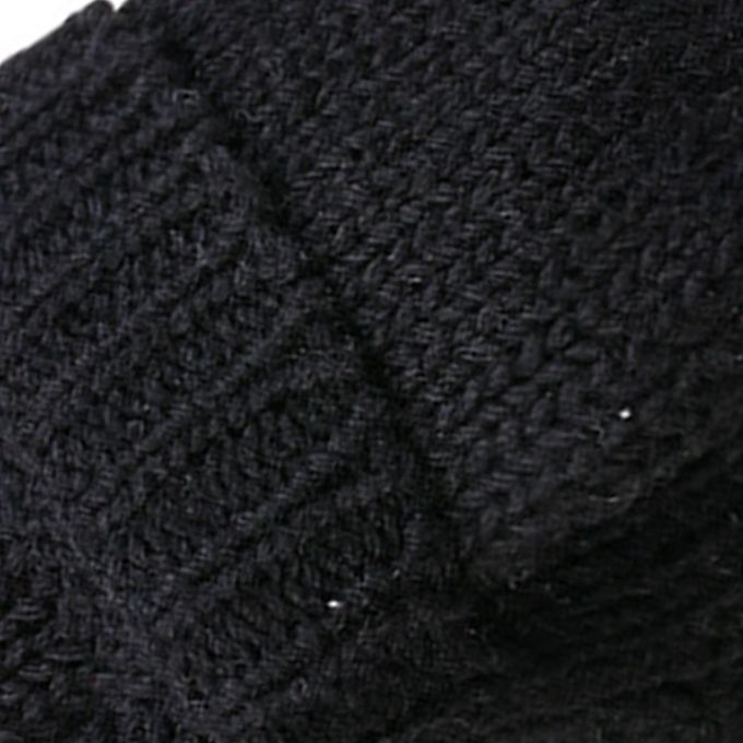 Flip Half Finger Mittens Knitted Thick Fingerless  For Black