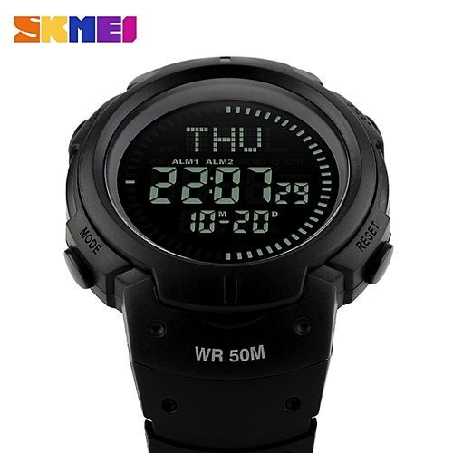 SKMEI 1231 SKMEI 1231 Outdoor Man Sports Compass Watches Hiking Digital LED Electronic Watch - Black