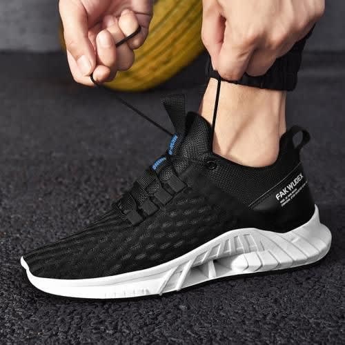 Men's Breathable Casual Sneakers - Black & White