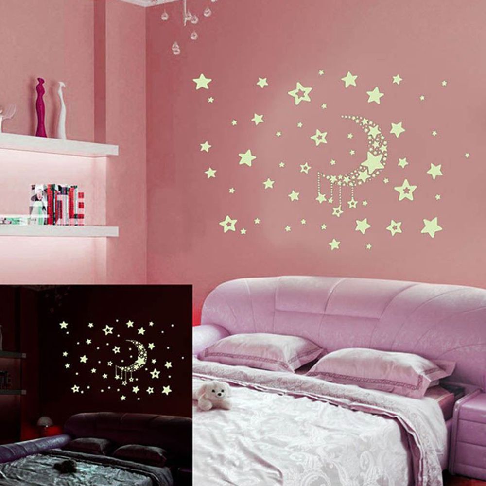Night Starry Sky Moon Stars DIY Glow In The Dark Luminous