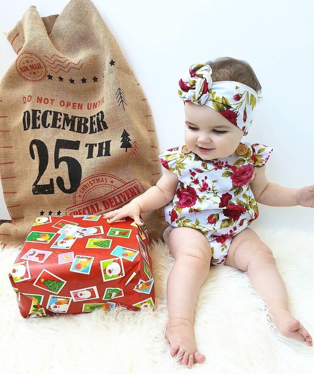 2pcs Newborn Baby Clothes Jumpsuit Toddler Romper Headband