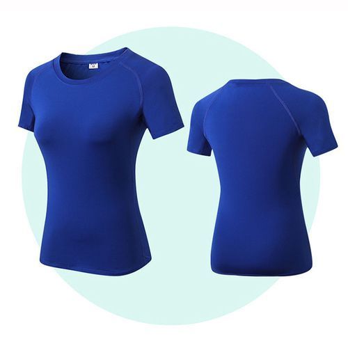 Women's Workout Running Yoga Fitness Short Sleeve Tops Sports T-Shirt（Blue）