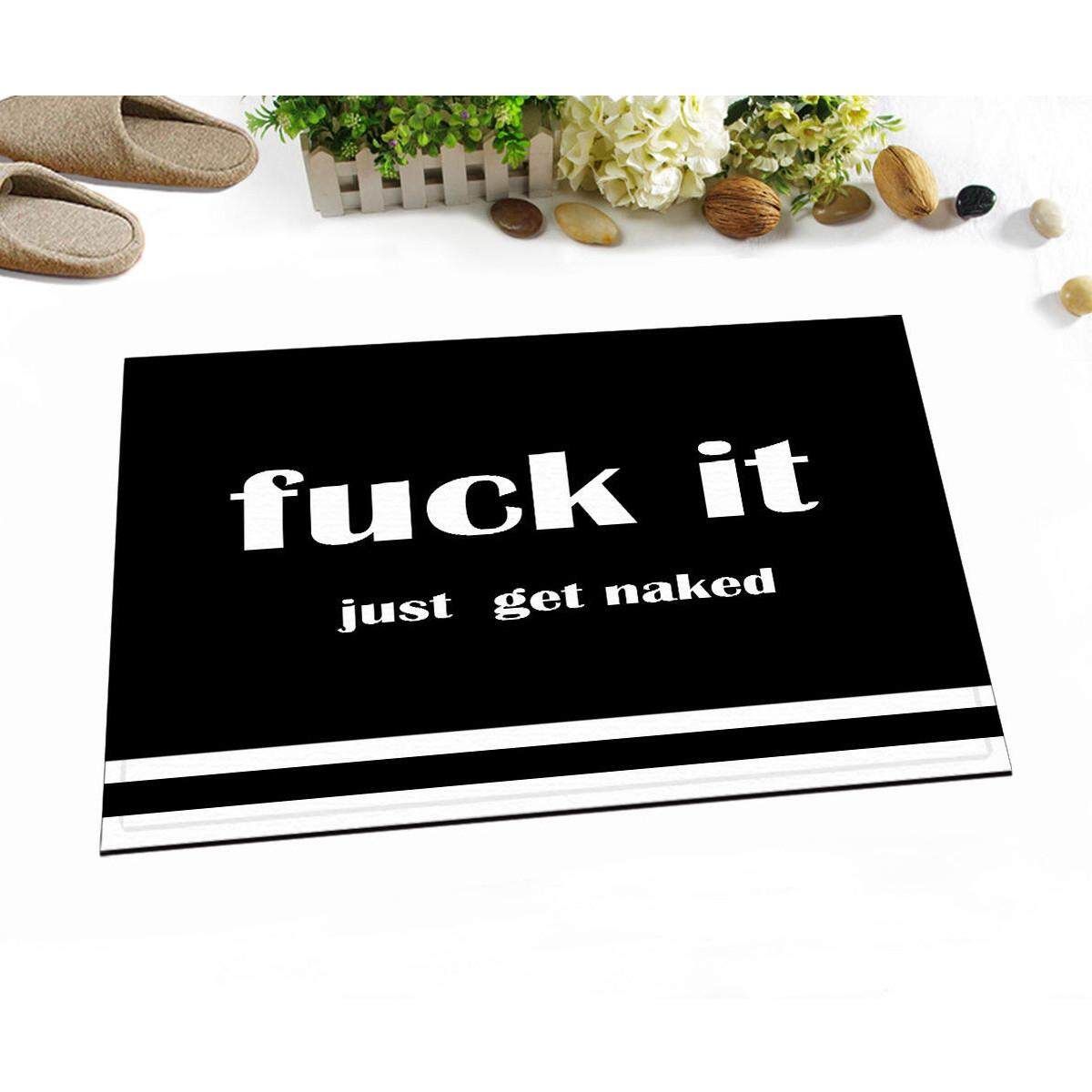 White Funny Font Black Shower Curtain Liner Bathroom Mat Fabric Waterproof Hooks # Mat Mat