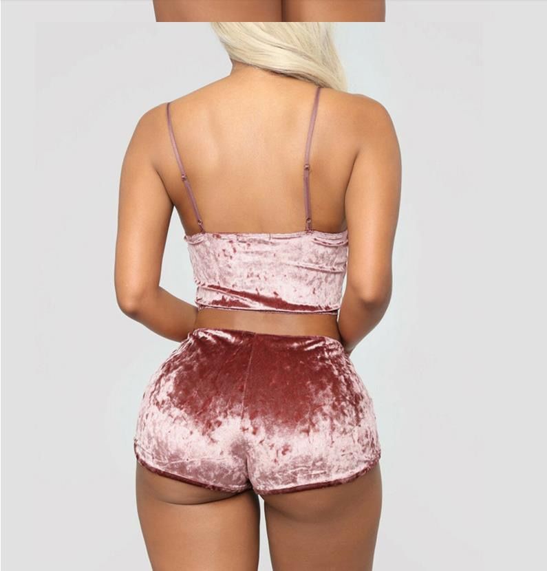 Women Hot Sexy Satin Night Sleep Wear Set - Pink