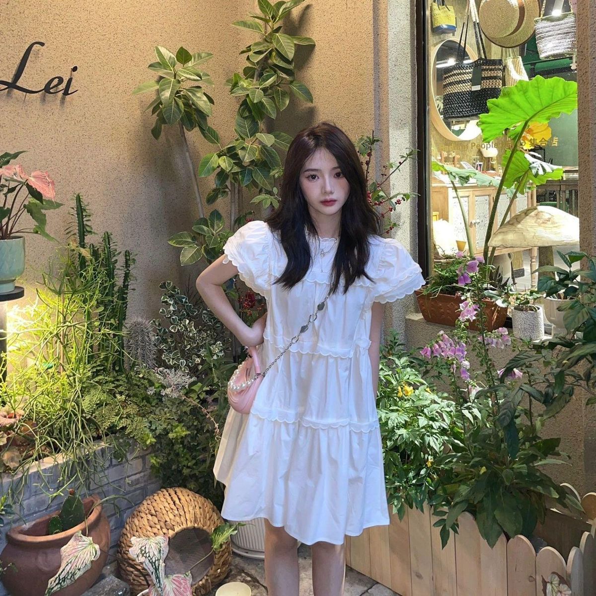 Lace Flying Sleeve Dress for Women Summer First Love Slim White Dress Design Sense Niche Sweet Cute Baby Skirt