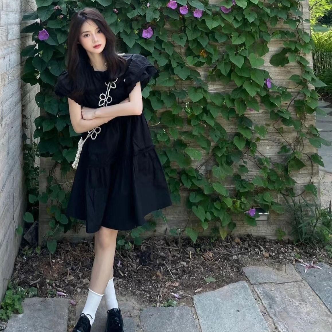 Lace Flying Sleeve Dress for Women Summer First Love Slim White Dress Design Sense Niche Sweet Cute Baby Skirt