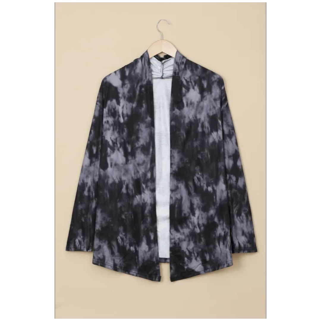 R Gray Tie Dye Cardigan