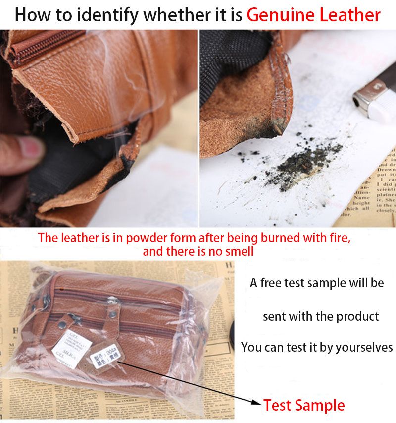 Genuine Leather Men's Fanny Pack Waist Bag For Men Large