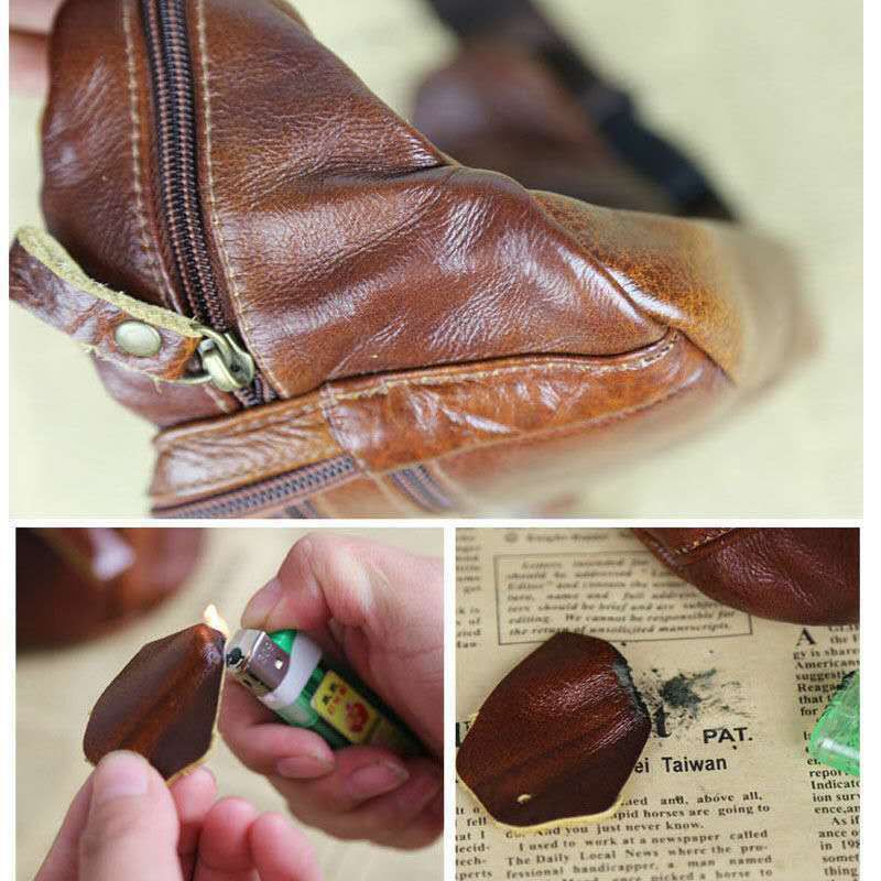 Genuine Leather Men's Fanny Pack Waist Bag For Men Large