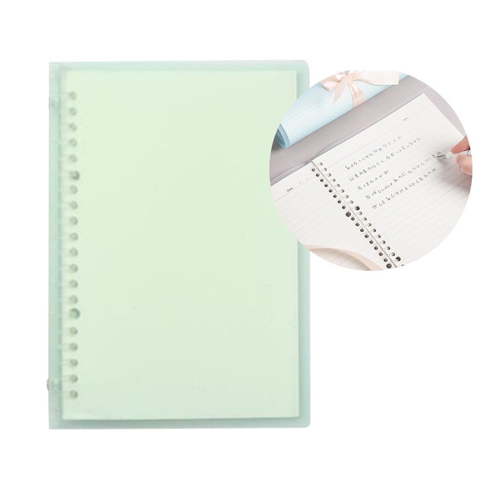 Transparent A5 Refillable Notebook 20 Rings/Holes Loose Leaf