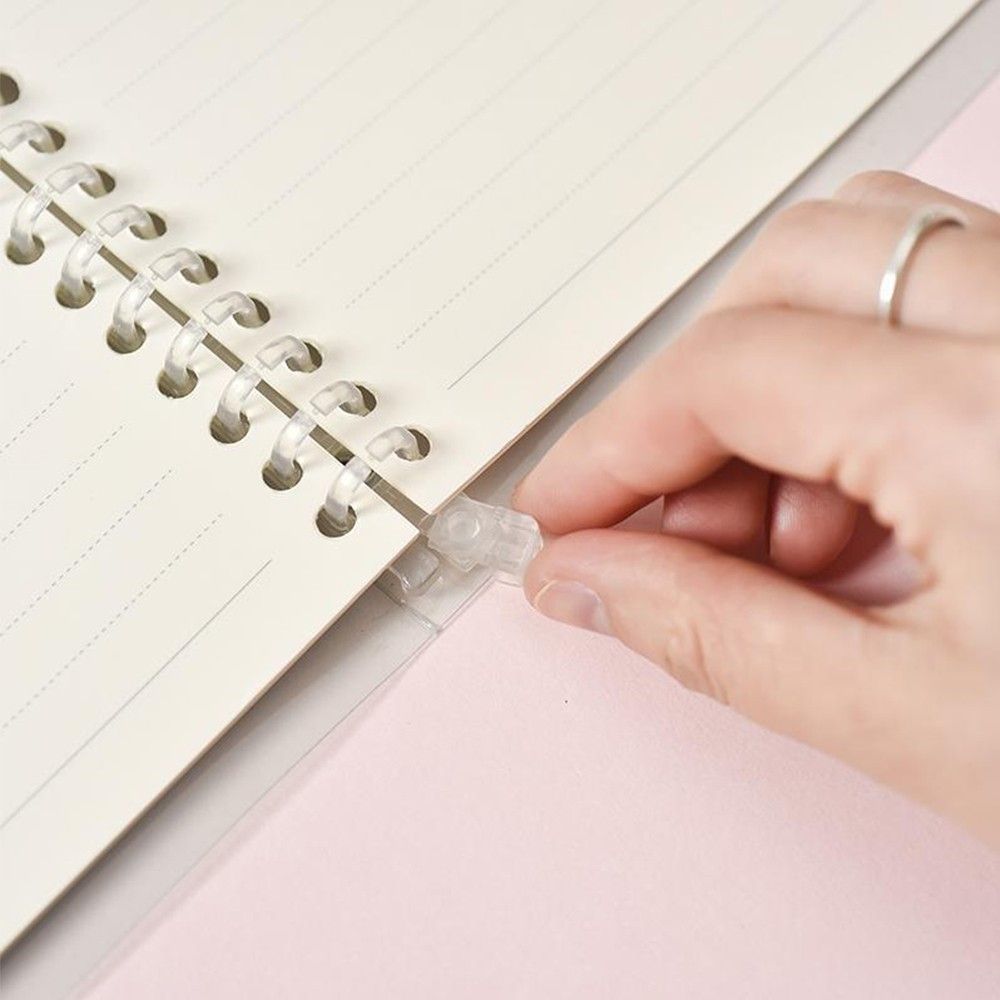 Transparent A5 Refillable Notebook 20 Rings/Holes Loose Leaf