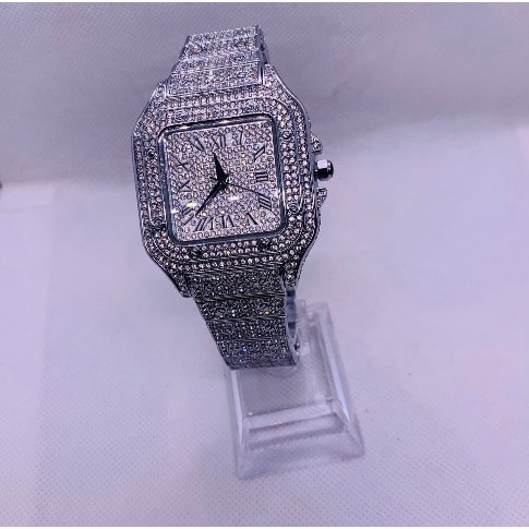 Iced Out Men’s Watch -Silver
