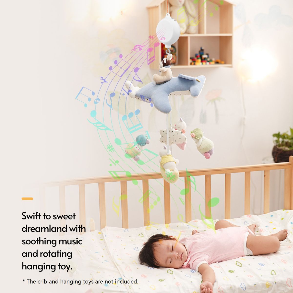 Baby Musical Crib Mobile Rotatable BT Music Box With