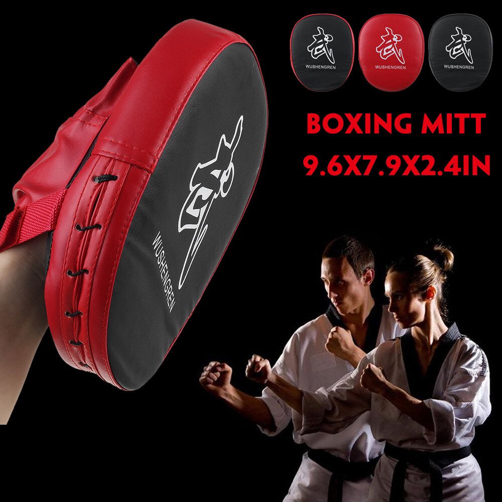 Comfortable Thai Kick Shield Boxing Mitt Focus Target Punch Pad Glove Punching Karate Training PU Foam Red Black