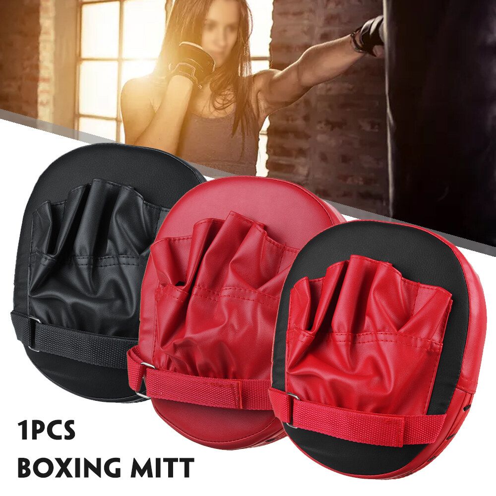 Comfortable Thai Kick Shield Boxing Mitt Focus Target Punch Pad Glove Punching Karate Training PU Foam Red Black