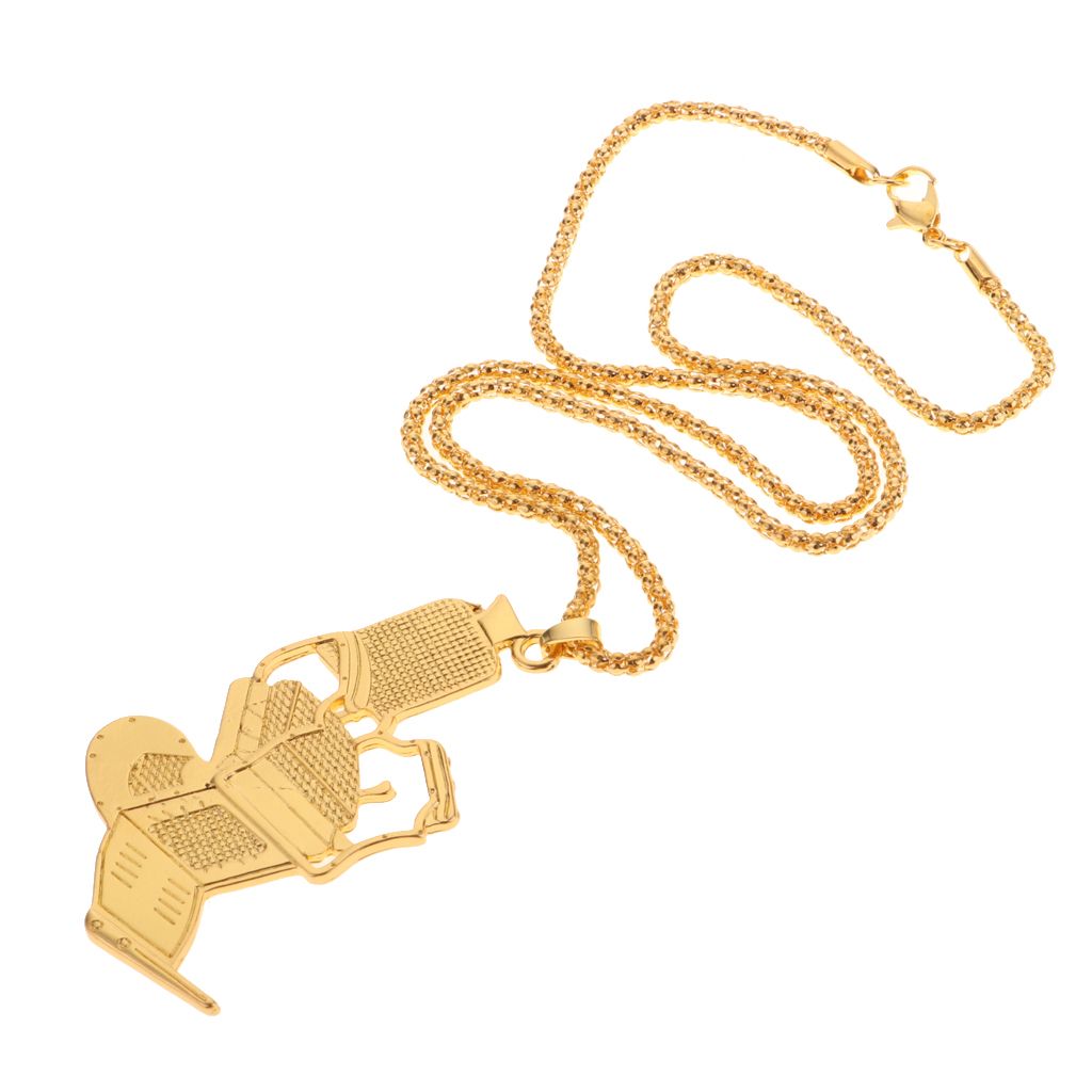 Premium Golden Alloy Car Barber Chair Pendant Necklace Adjustable Seat