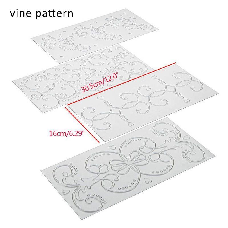 4Pcs Texture Lattice Mat Transparent Plastic Cake Fondant
