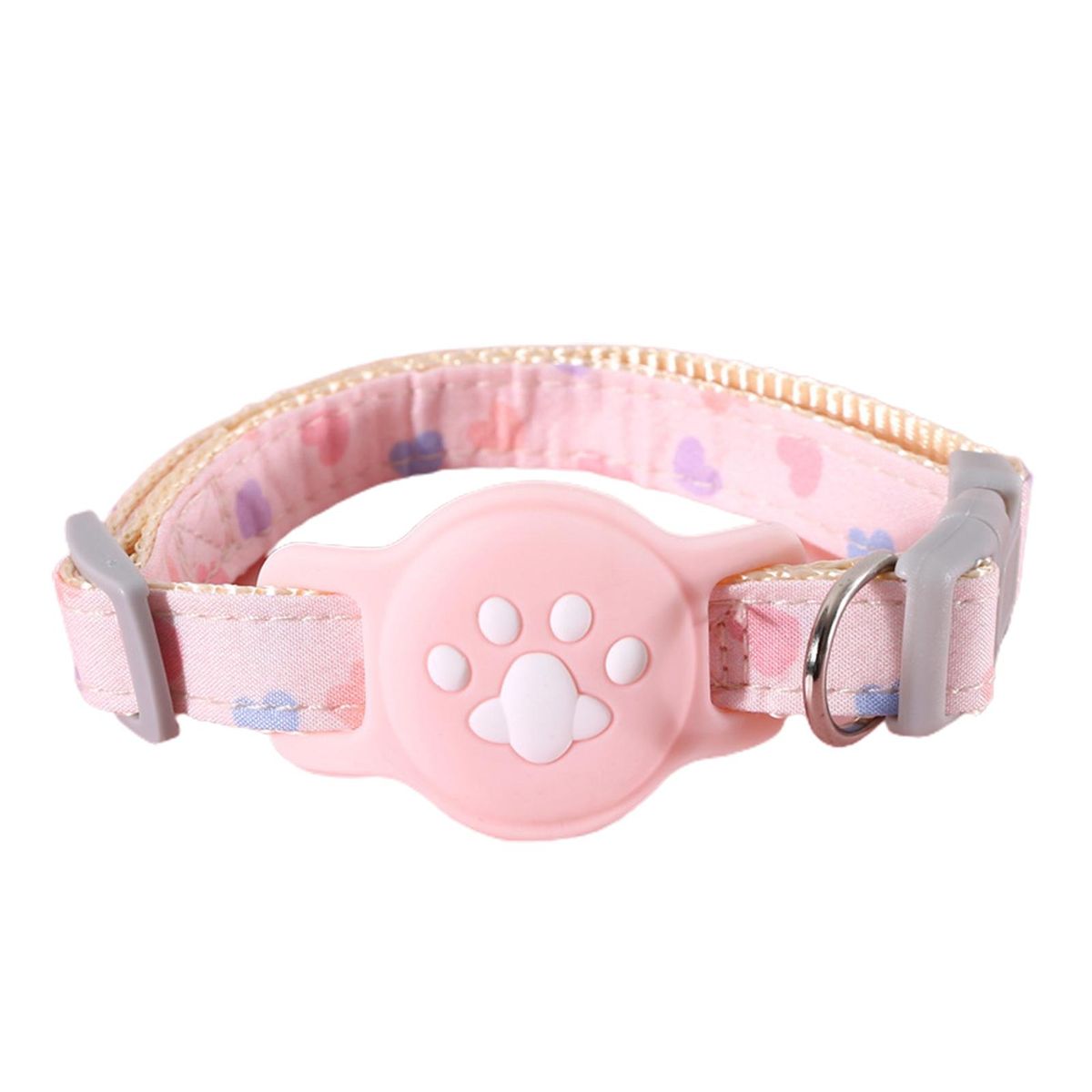 1 Set Pet Neck Strap Abrasion-resistant Pet Collar Tracker Cover Pink