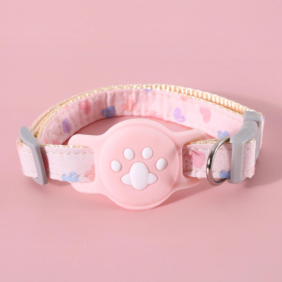 1 Set Pet Neck Strap Abrasion-resistant Pet Collar Tracker Cover Pink