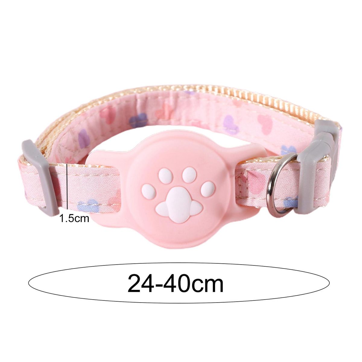 1 Set Pet Neck Strap Abrasion-resistant Pet Collar Tracker Cover Pink