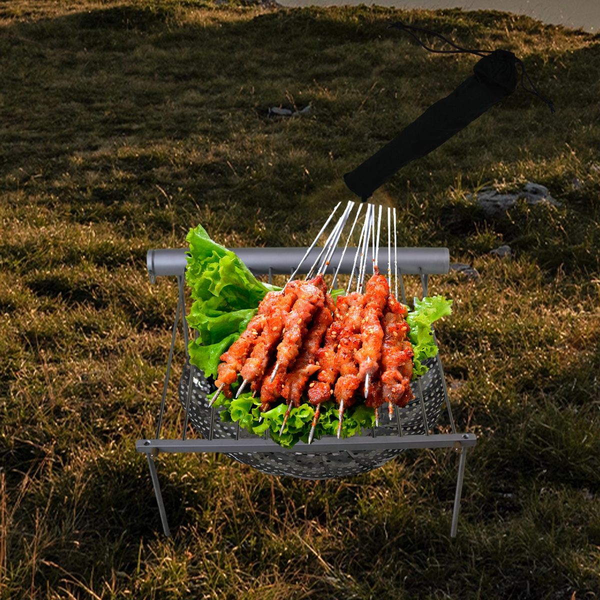 Mini  BBQ Grill Stand Barbecue Accessories Stainless Steel Rack Cooker