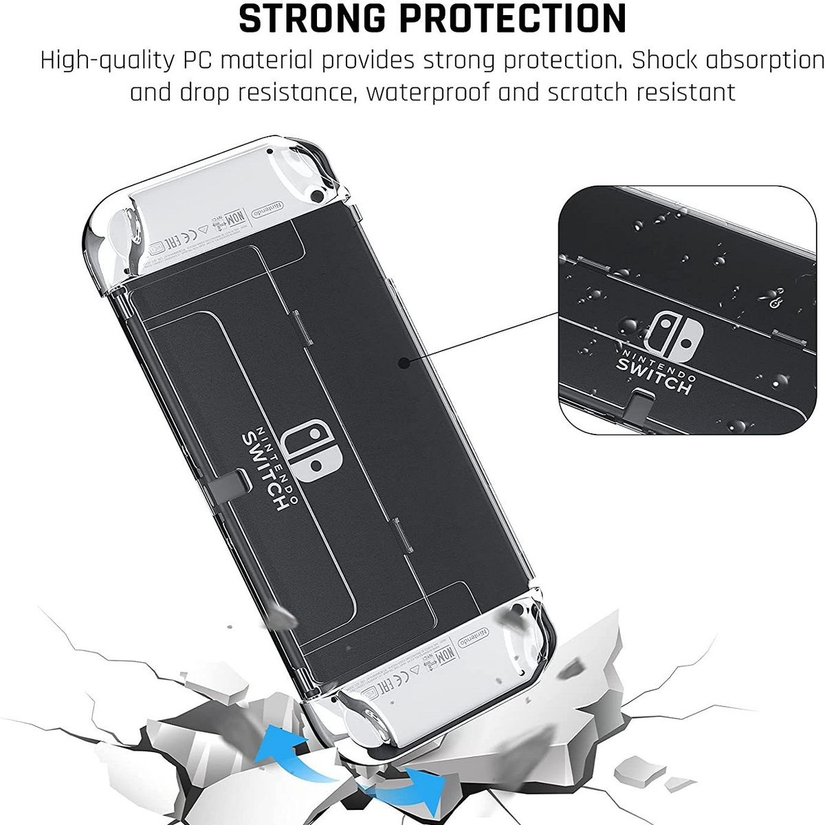 Game Console Storage Bag Set Storage Bag+Crystal Case+er Capx6+Tempered Film