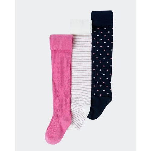 Girls Pink Tights- Pack Of 3