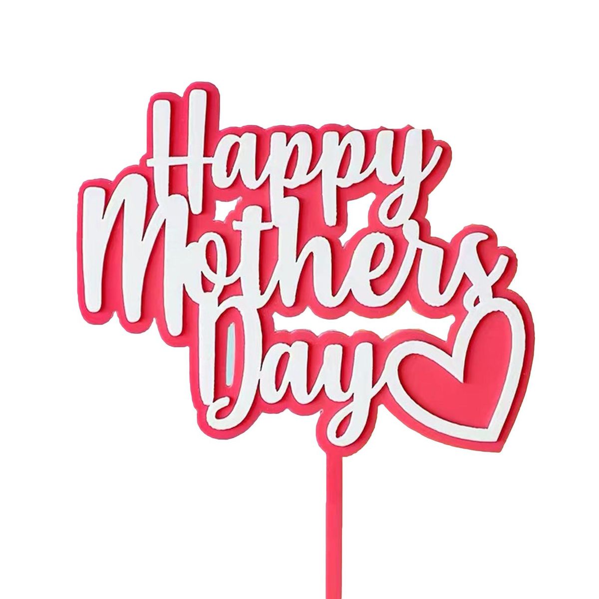 2Pcs Cupcake Topper Letter Design Cake Topper Mothers Day Decoration