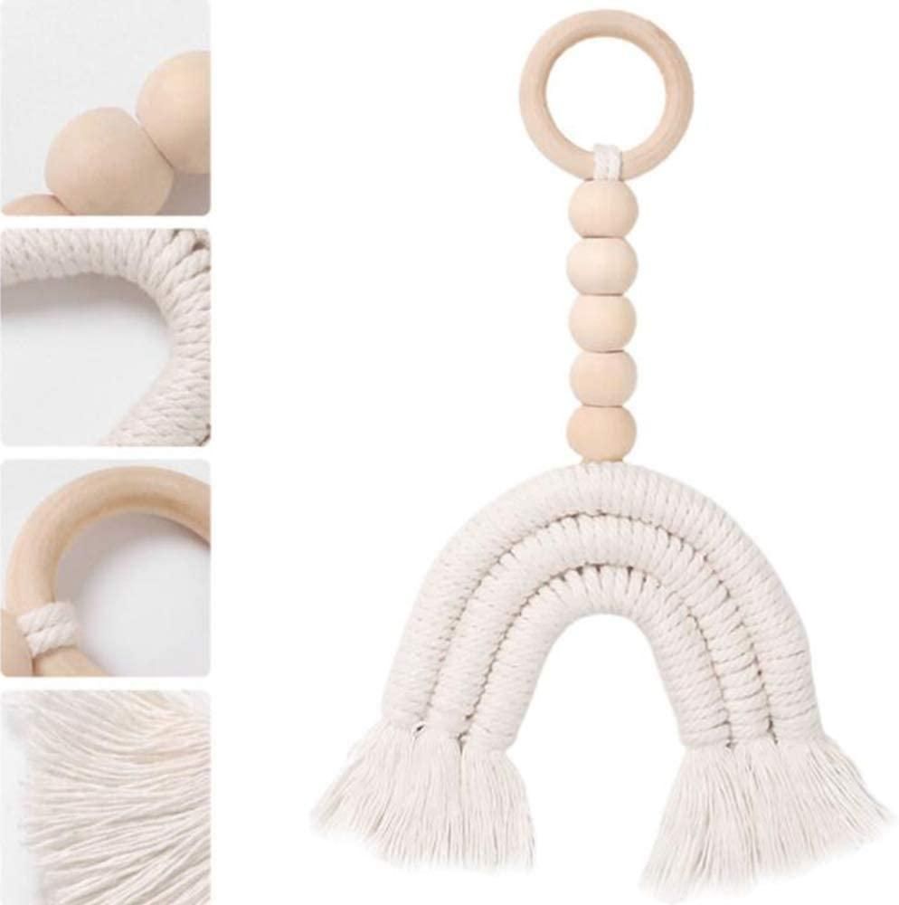 2 Pcs Wooden Beads Garland Tassel Rainbow for Nursery Kids