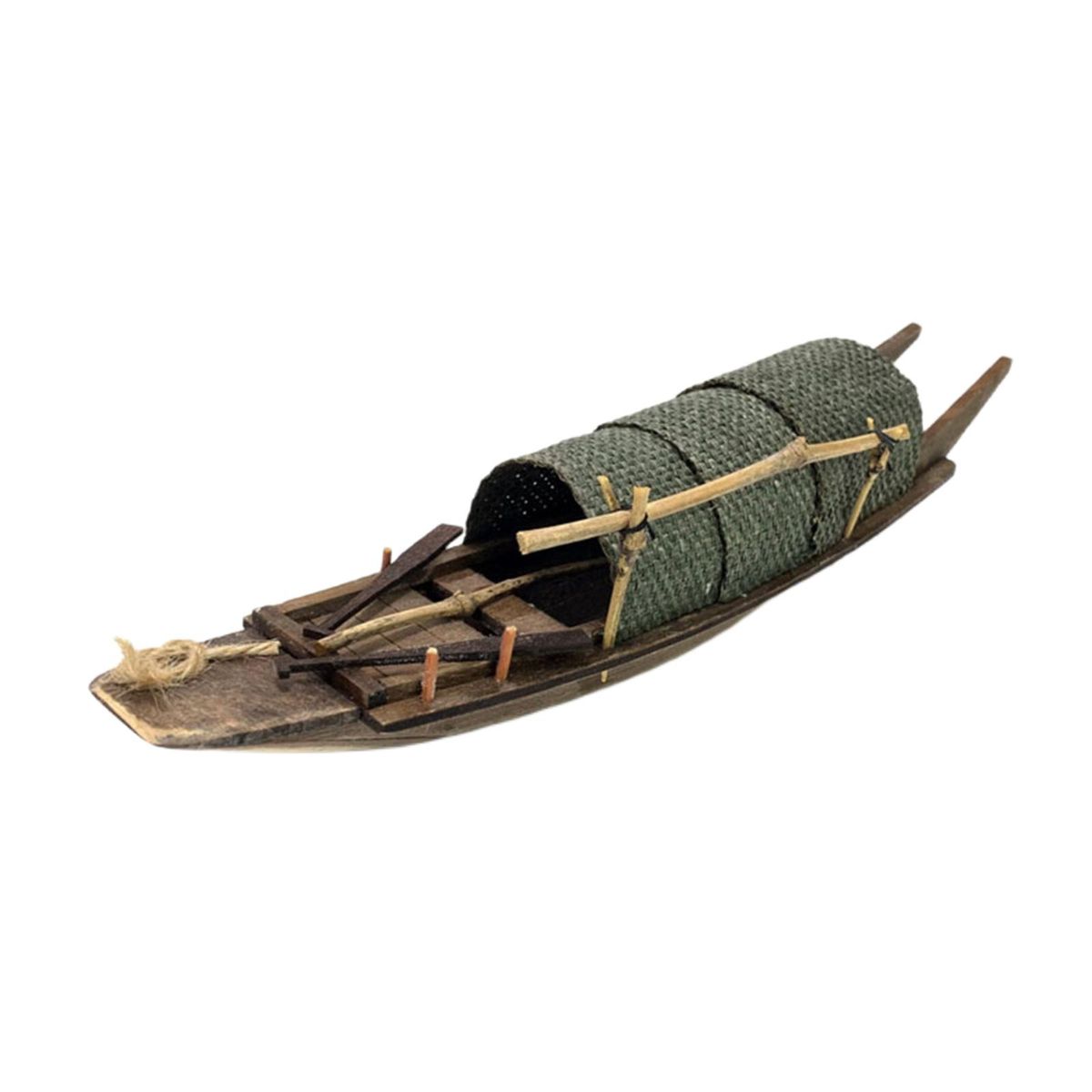 Antique Wooden Miniature Canoe Nautical Ship Sailing Boat Tunnel Shed