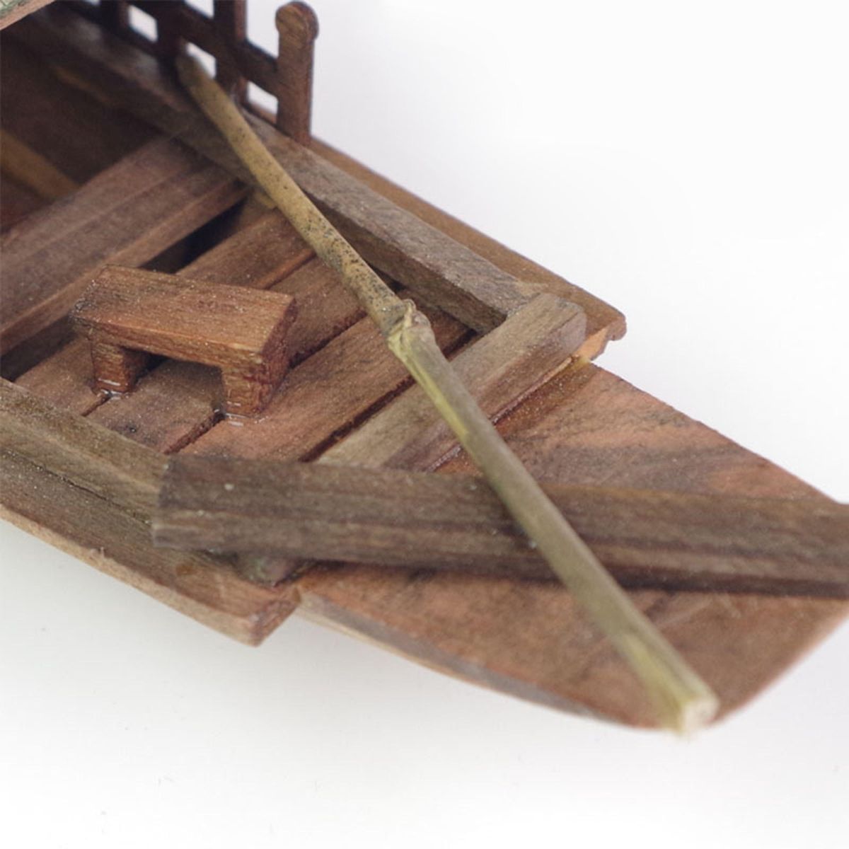 Antique Wooden Miniature Canoe Nautical Ship Sailing Boat Tunnel Shed