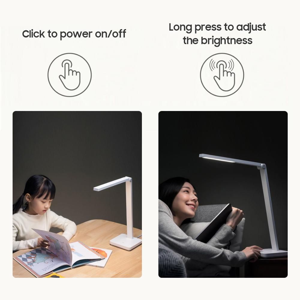 Xiaomi Mi Smart Desk Lamp Lite LED Light No Flicker No Blue Light 4000K Eye Protection Dimmable Bedside Lamp Mijia APP Smart Control
