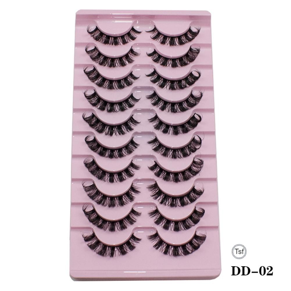 10 Pairs Artifical Lashes Hand-made Natural Long Thick
