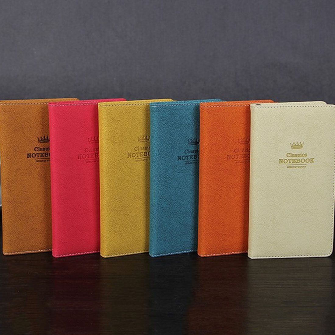 A5100 Pages Leather Soft Cover Notebook A5100 Pages Leather Soft Cover Notebook Pocket Memo(Beige)