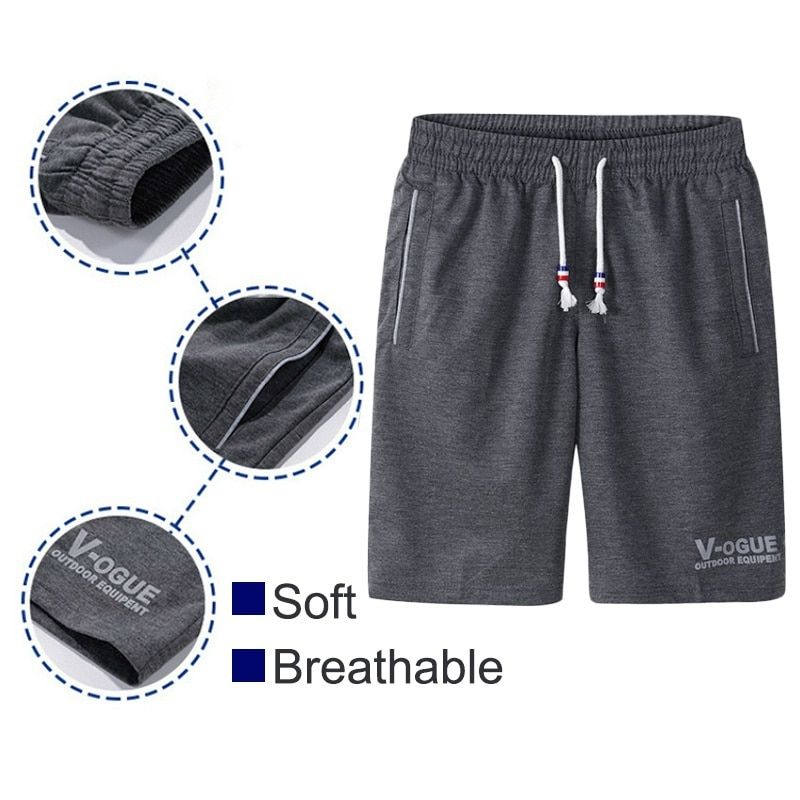 Men's Shorts Summer Mens Beach Elastic Waist Shorts Pants Cotton Casual Male Breathable Board
