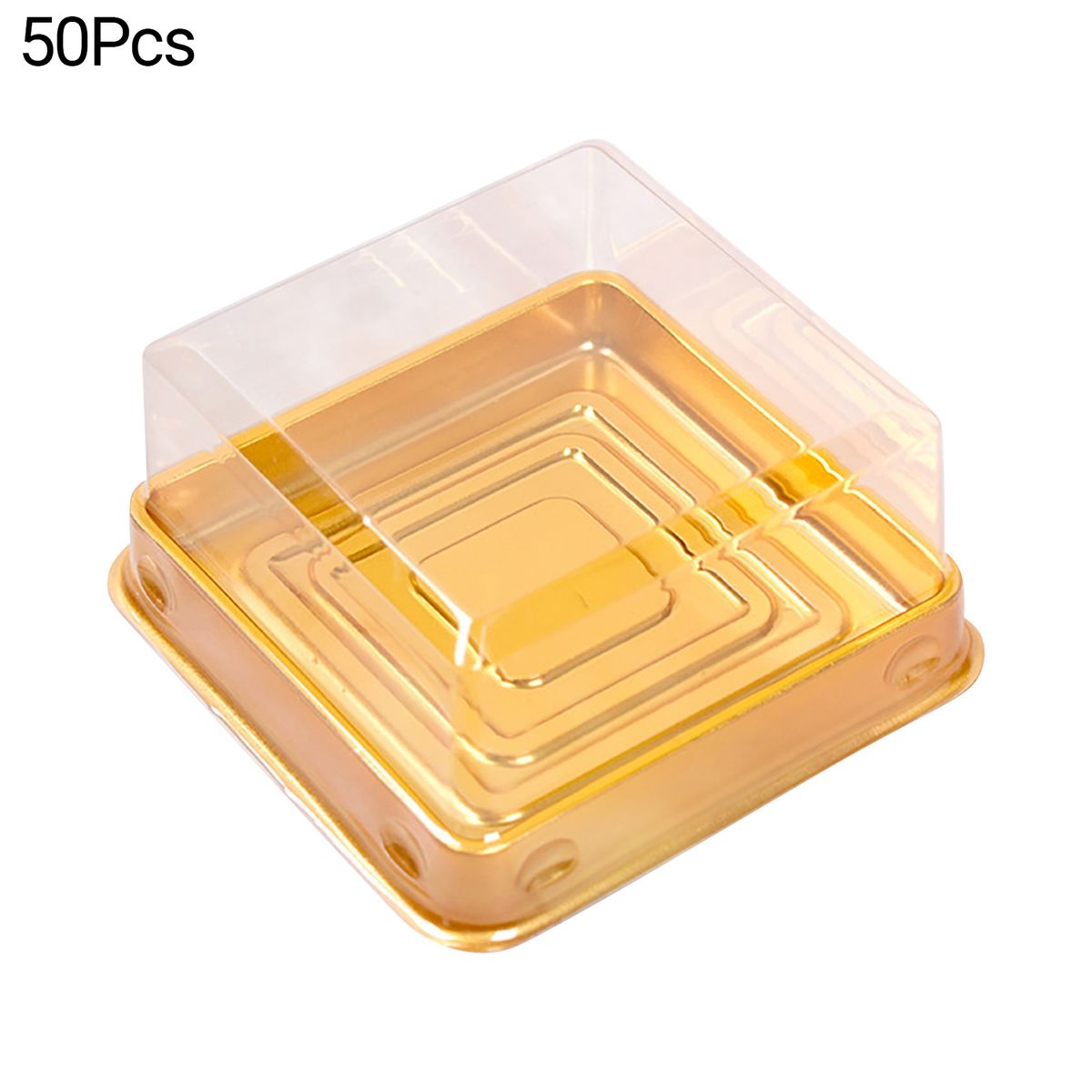 50Pcs Moon Cake Box Egg Yolk Pastry Box Golden