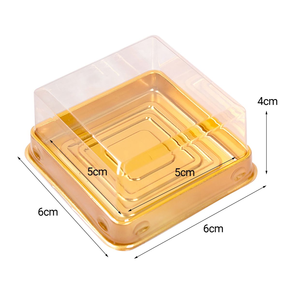 50Pcs Moon Cake Box Egg Yolk Pastry Box Golden