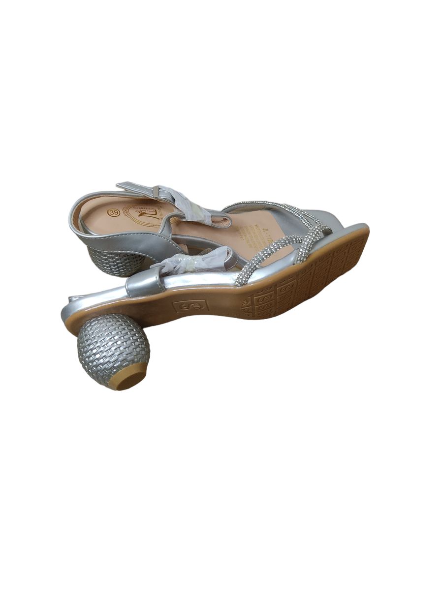 Smart Ladies Round-Heel Sandals - Silver