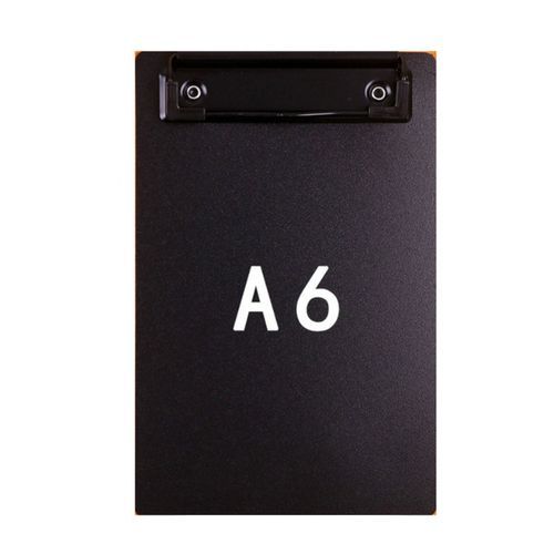 2PCS Simple File Board Folder Student Writing Board Paper Clip Restaurant Menu Folder(A6 Black)