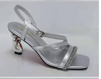Female Mid Heel Silver